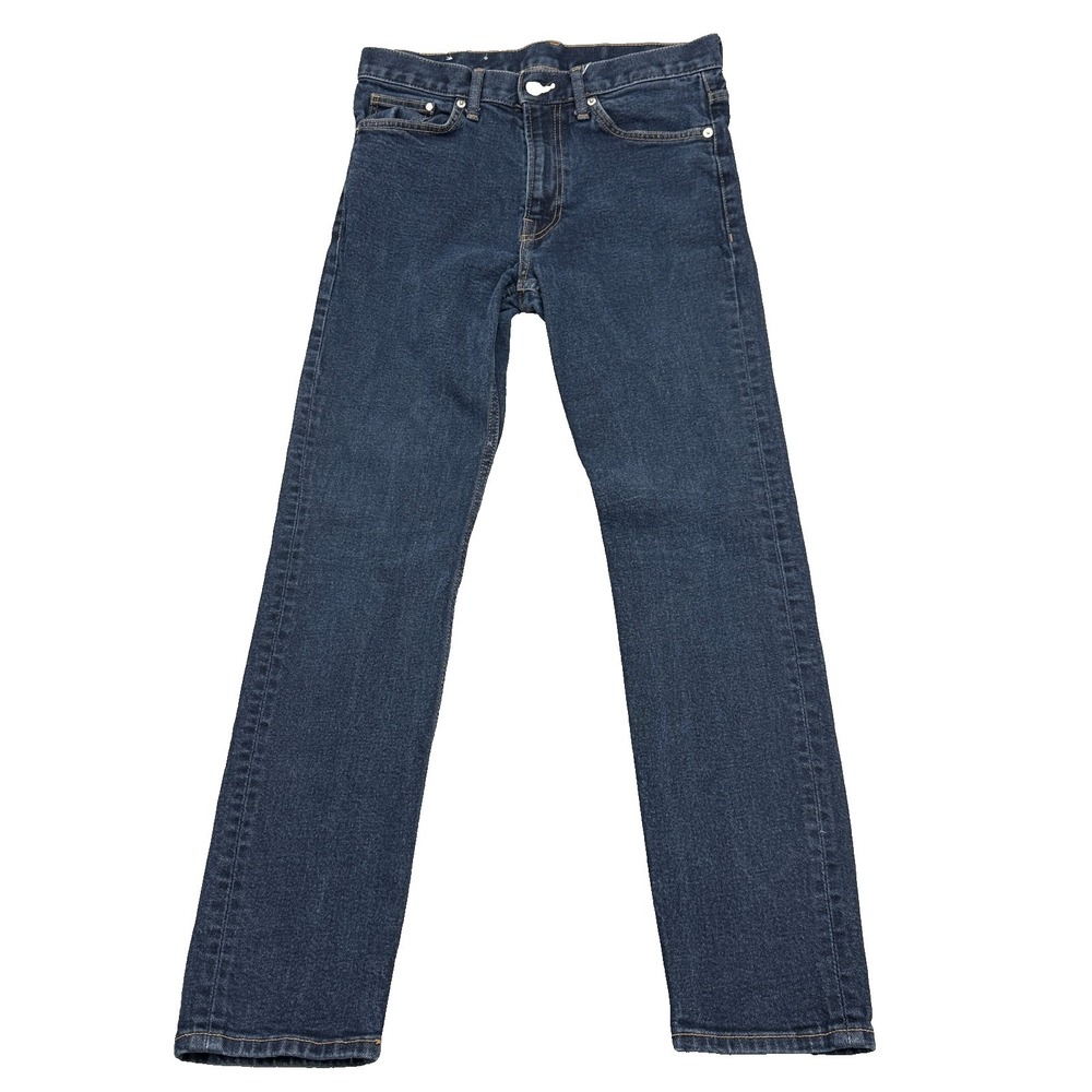 &demin By H&M Slim Straight Fit Jeans Mens Sz 31x32 Mid Rise Stretch Blue Denim
